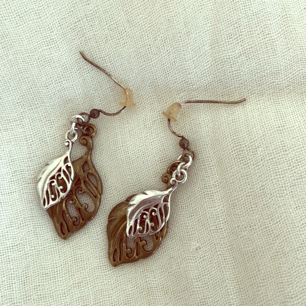 Two piece leaf earrings